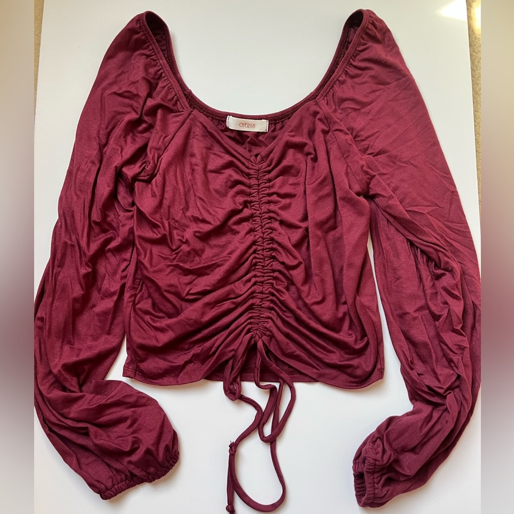 Cherish long sleeve cropped shirt
